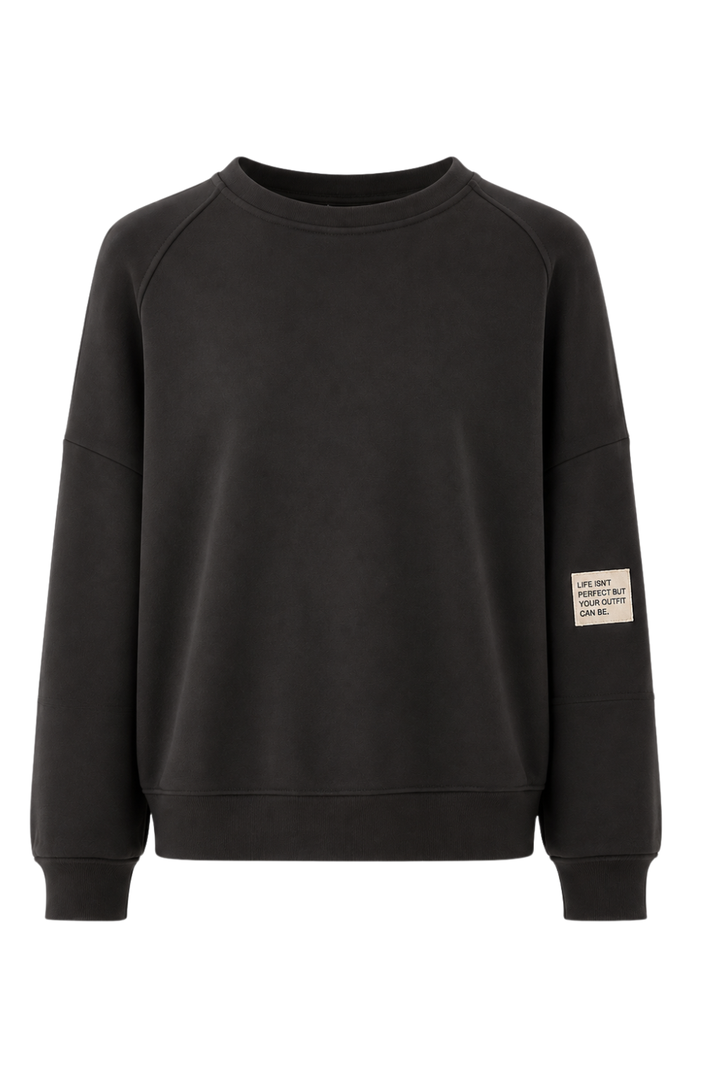 Oversize Sweatshirt „Perfectly Imperfect“ schwarz, Gr. 36-44