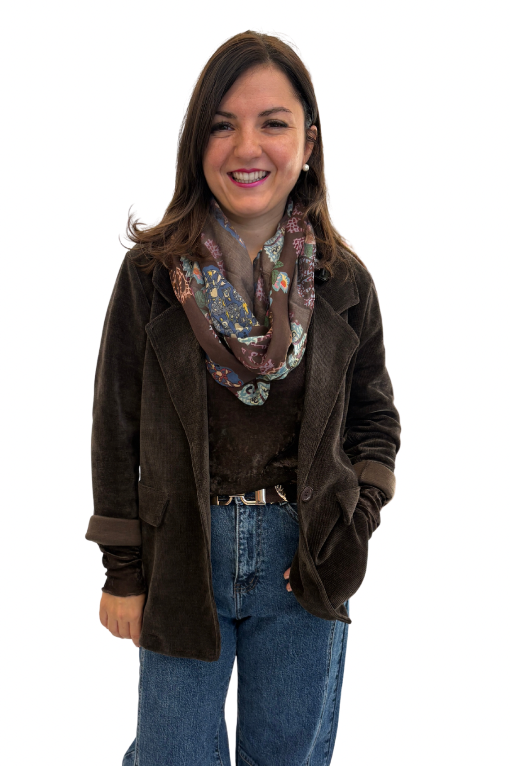 Samt-Optik Blazer "Mara" dunkelbraun, Gr. 36-46