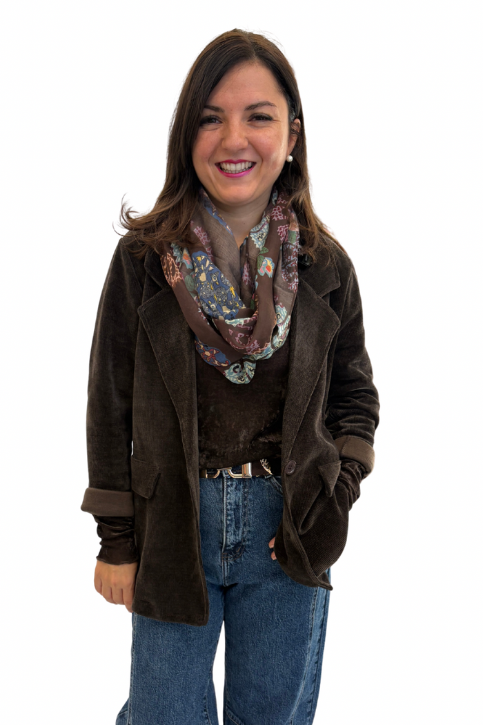 Samt-Optik Blazer "Mara" dunkelbraun, Gr. 36-46