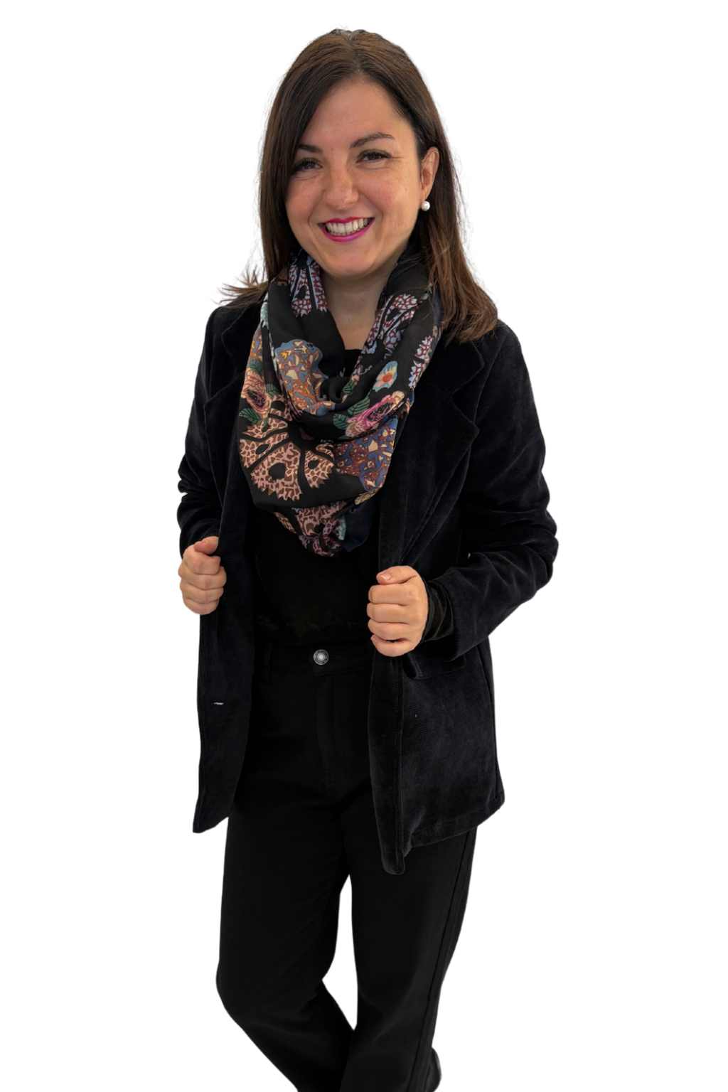 Samt-Optik Blazer "Mara" schwarz, Gr. 36-46
