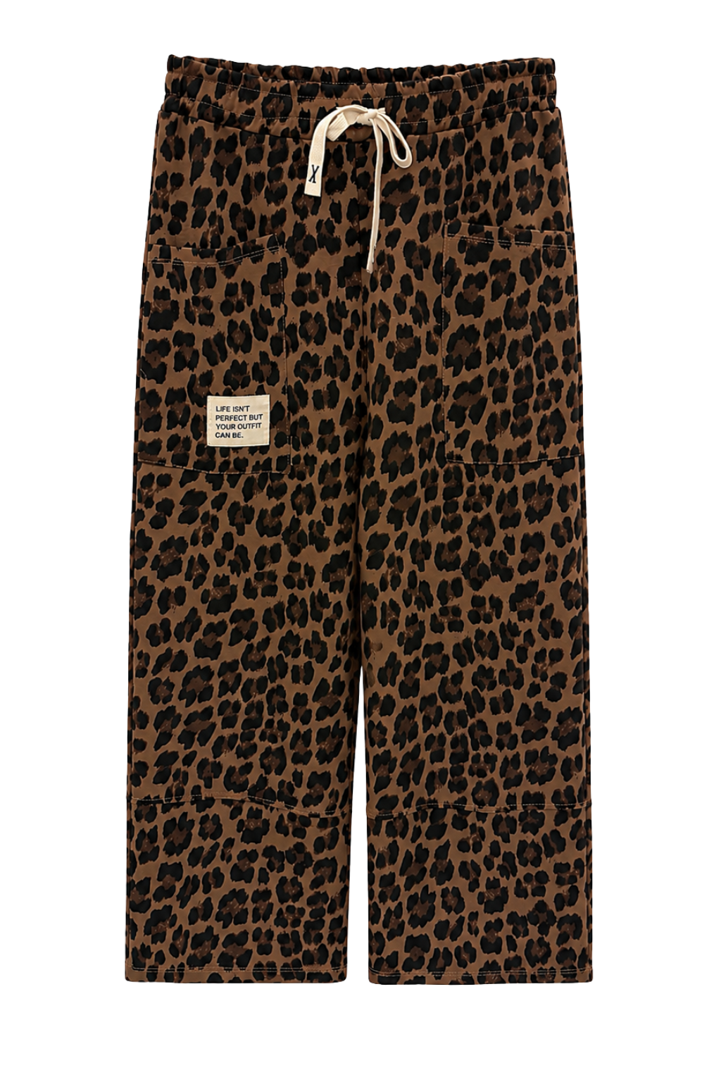 Wild Leo Wide Leg Hose 7/8 braun, Gr. 36-42