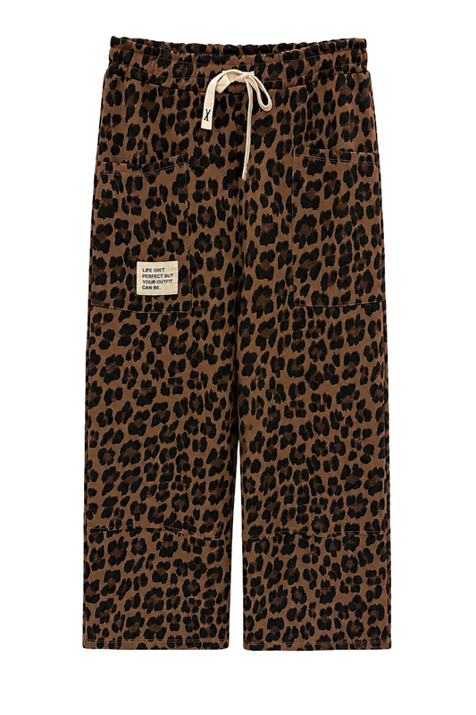Wild Leo Wide Leg Hose 7/8 braun, Gr. 36-42
