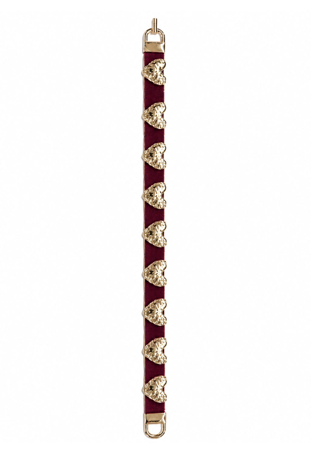 Heart Statement Gürtel bordeux/gold