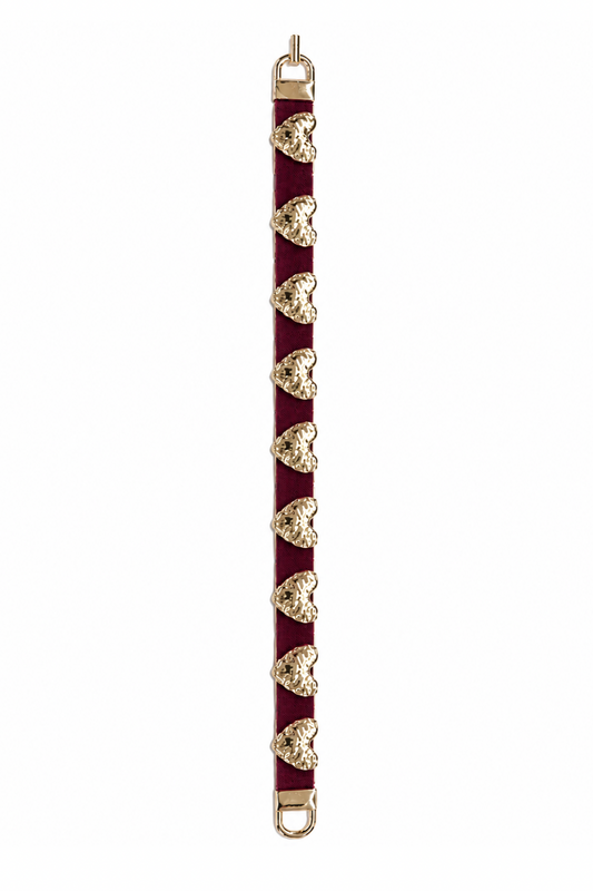 Heart Statement Gürtel bordeux/gold