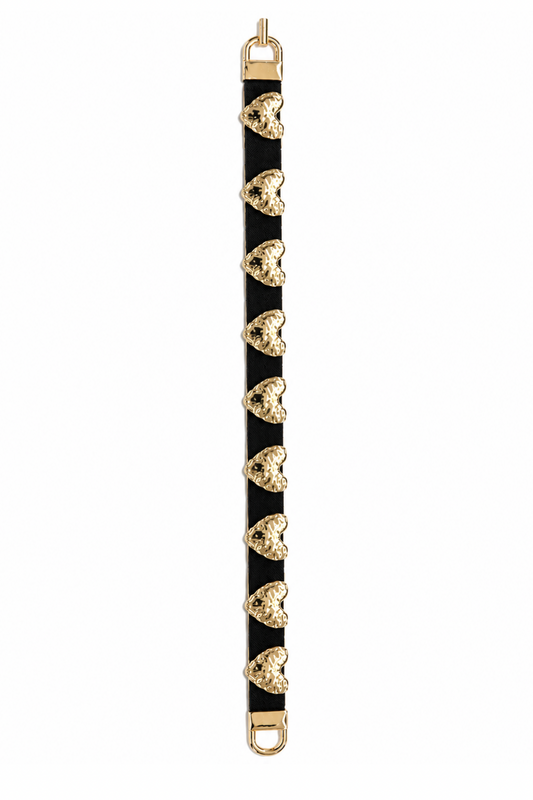 Heart Statement Gürtel schwarz/gold