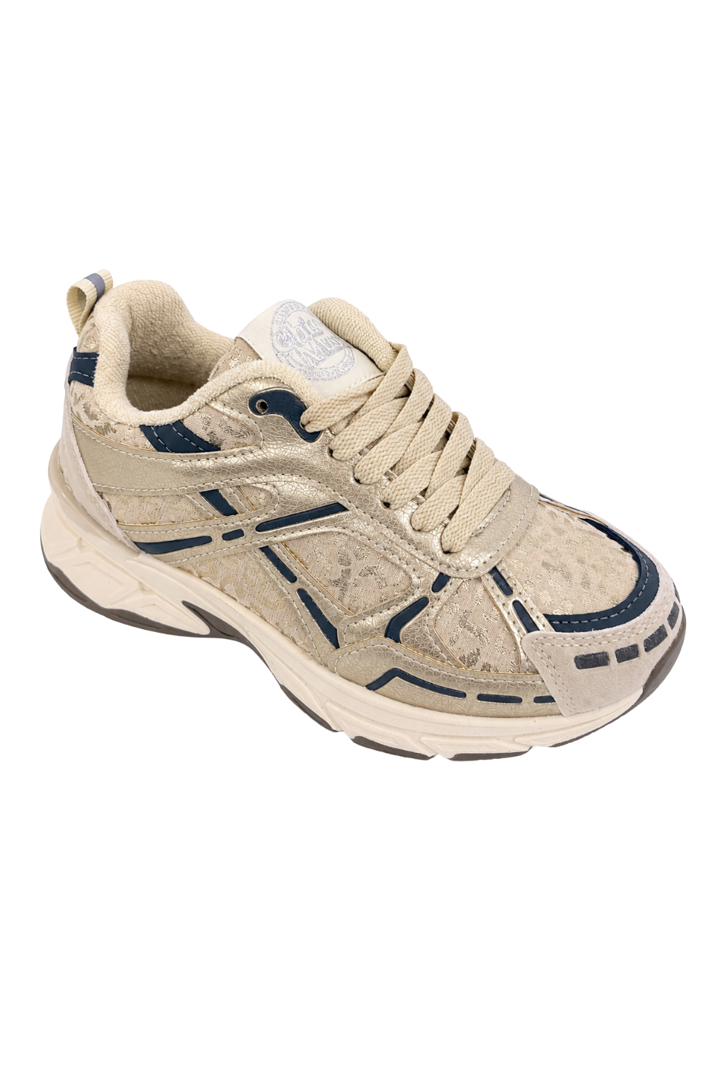 Chunky Sneaker champagne und navy, Gr. 36-41
