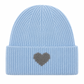 Strickmütze Amour hellblau (Herz in grau)