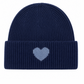 Strickmütze Amour dunkelblau (Herz in hellblau)