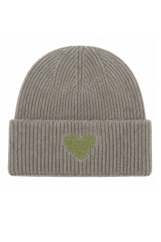 Strickmütze Amour schlamm (Herz in grün)
