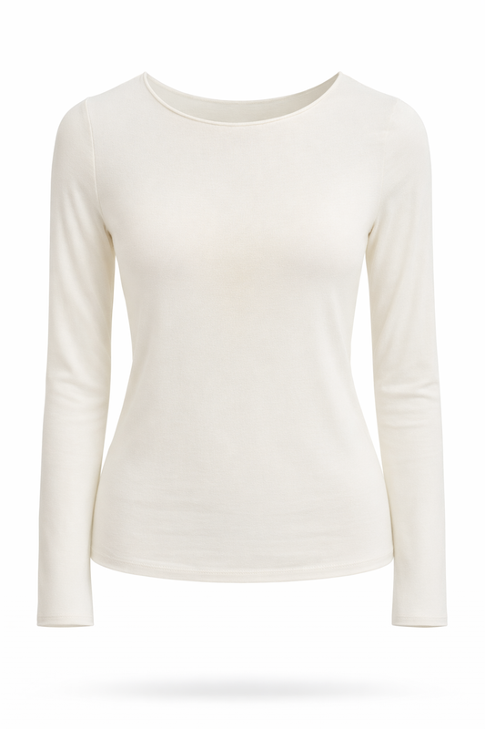 Basic-Shirt wollweiß, Gr. 36-40