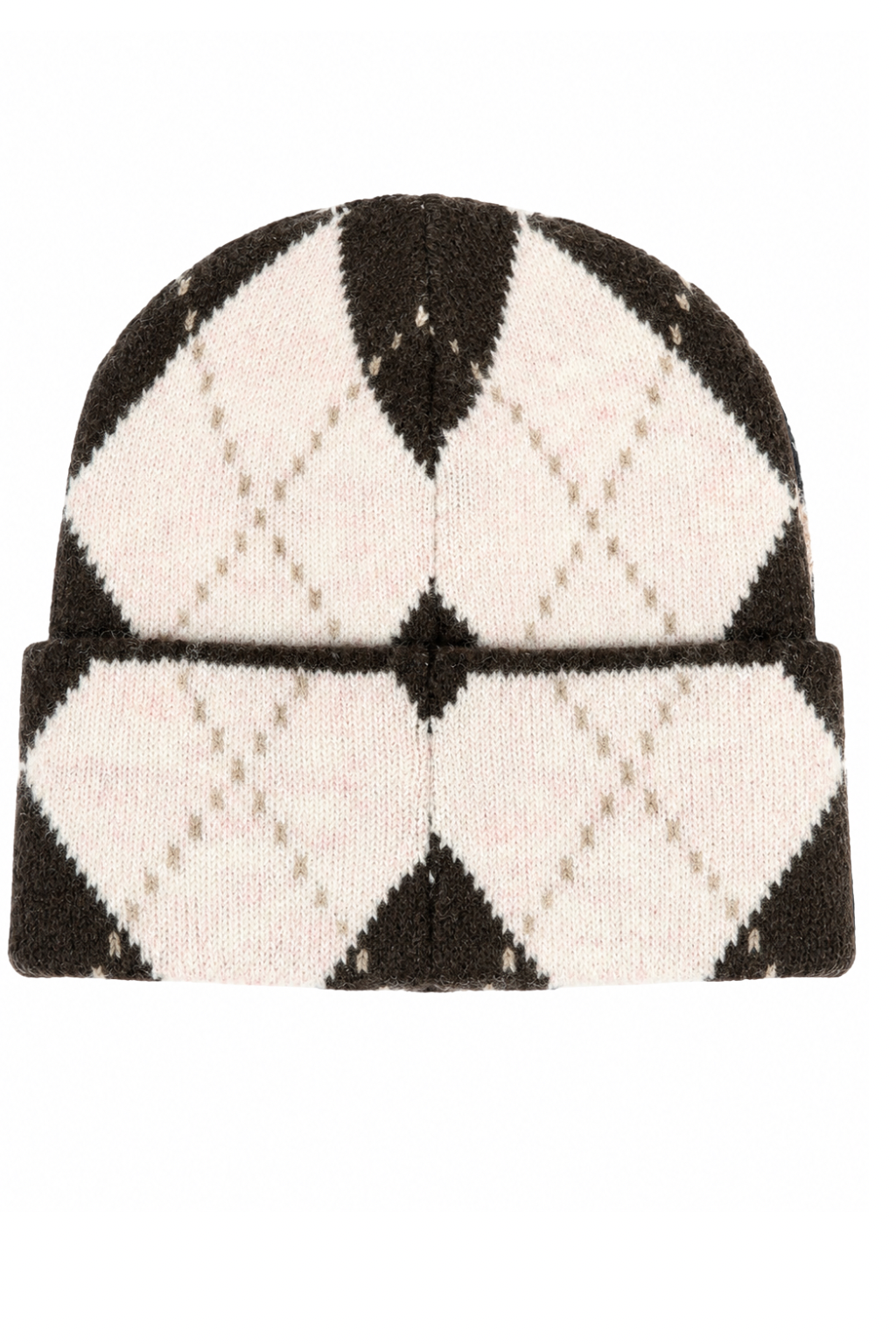 Cozy Argyle Strickmütze rosa/braun