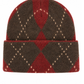 Cozy Argyle Strickmütze braun/bordeaux