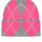 Cozy Argyle Strickmütze pink/grau