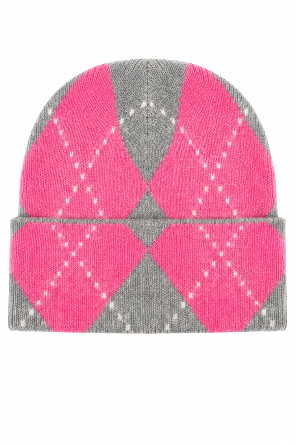 Cozy Argyle Strickmütze pink/grau