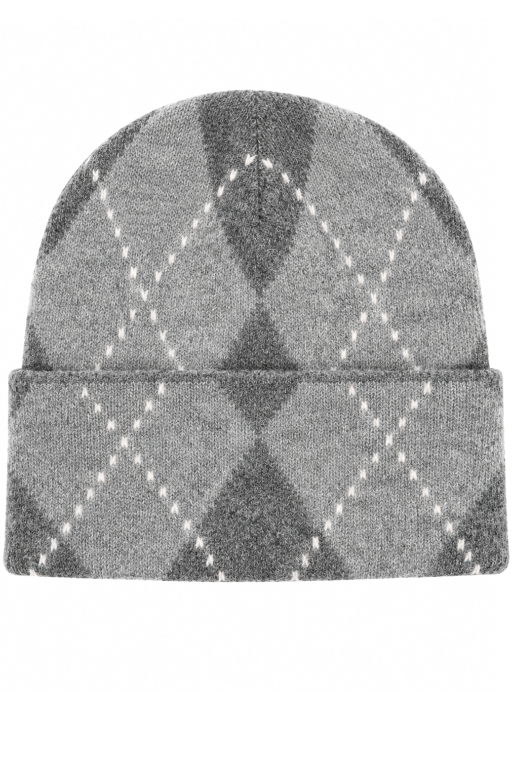 Cozy Argyle Strickmütze grau