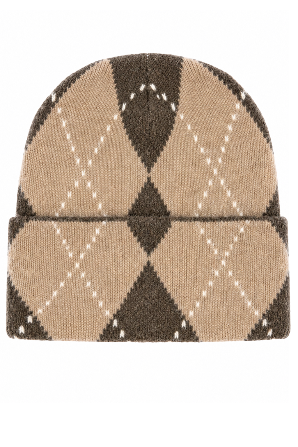 Cozy Argyle Strickmütze braun/taupe