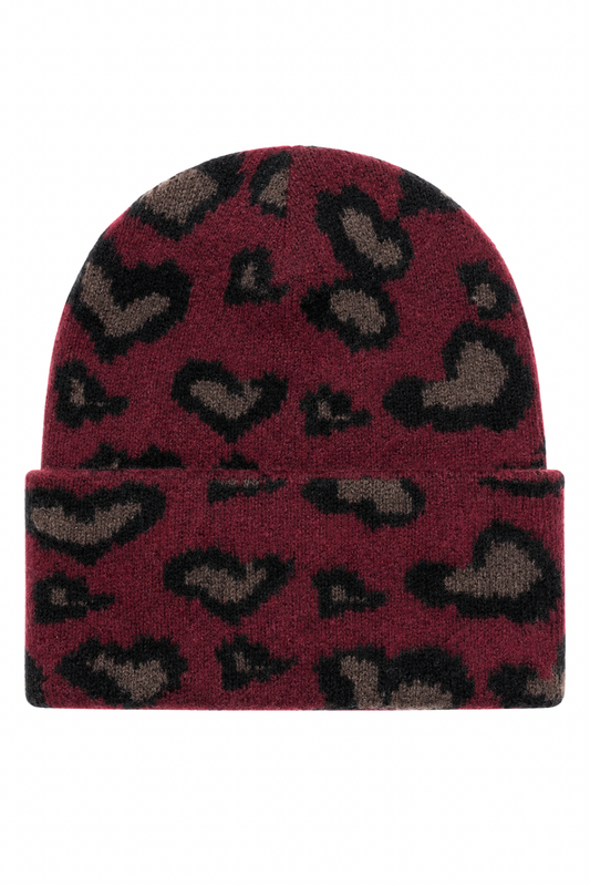 Strickmütze Wild Leo bordeaux