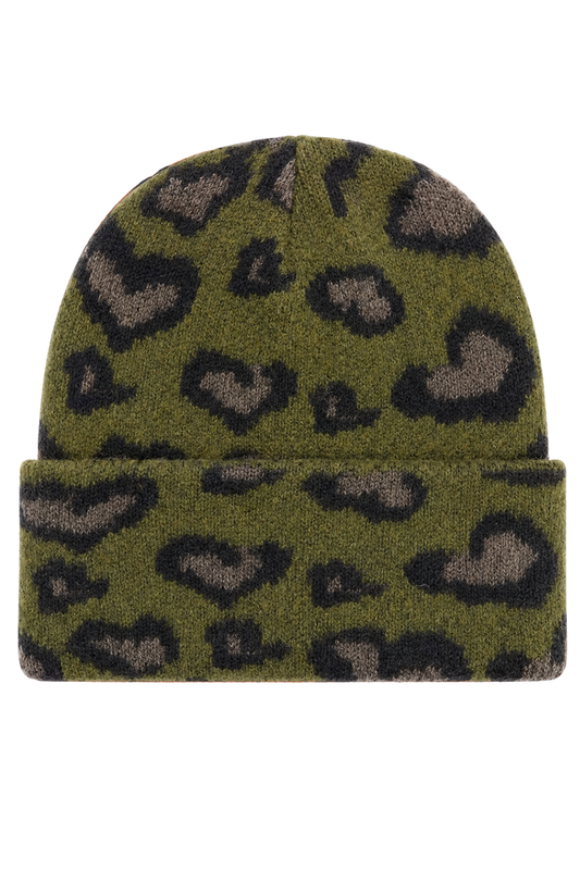 Strickmütze Wild Leo moosgrün