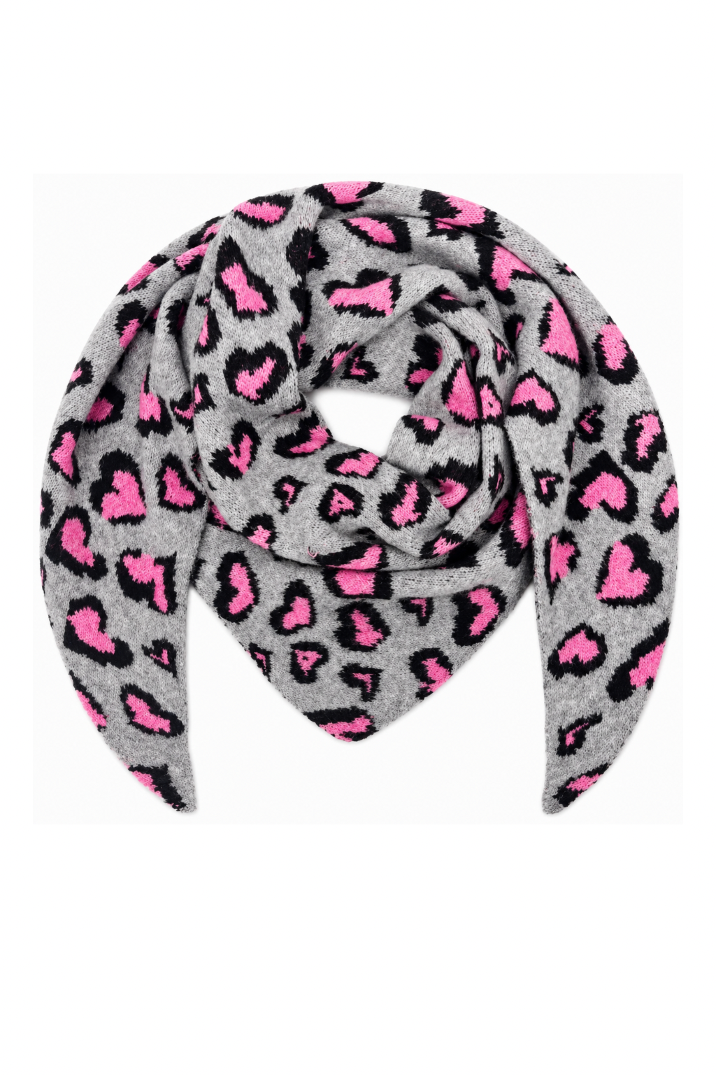 Leo Love Kuschelschal  grau/pink