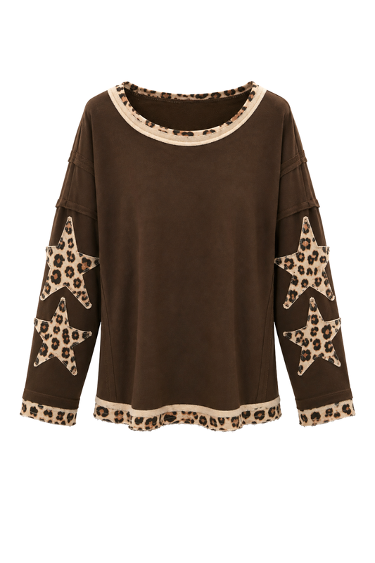 Leo Star Statement Pullover braun, Gr. 38-44