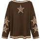 Leo Star Statement Pullover braun, Gr. 38-44