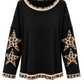 Leo Star Statement Pullover schwarz, Gr. 38-44