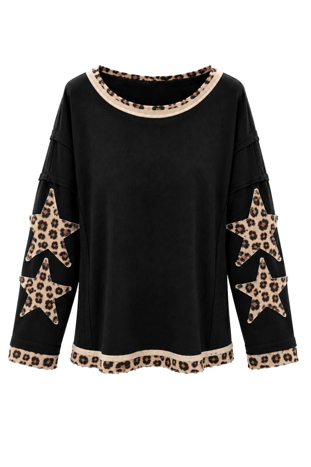 Leo Star Statement Pullover schwarz, Gr. 38-44