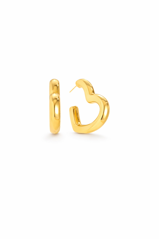 Statement Creolen Herz gold