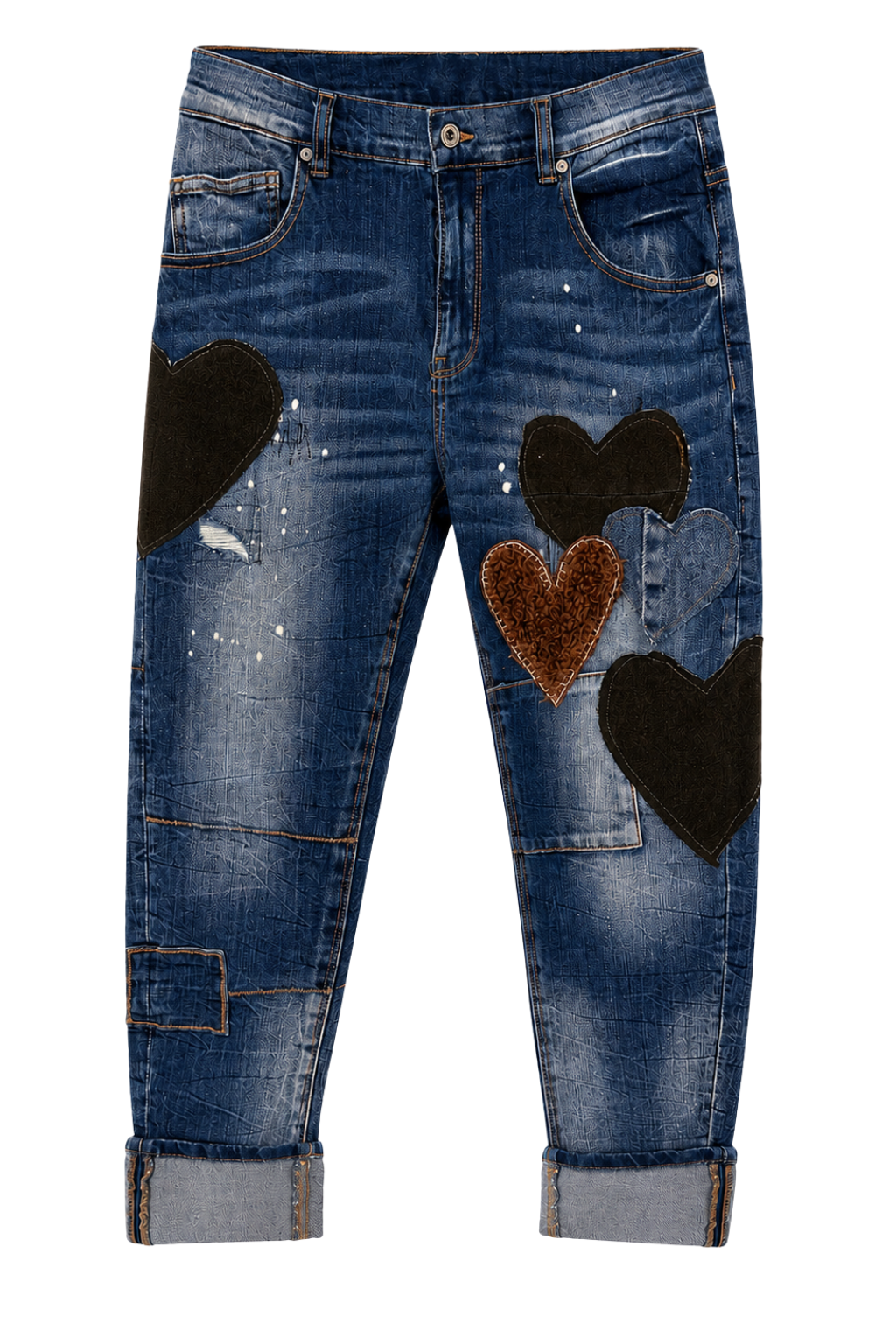 Heart Patch Jeans – Blue Love, Gr. 36-40