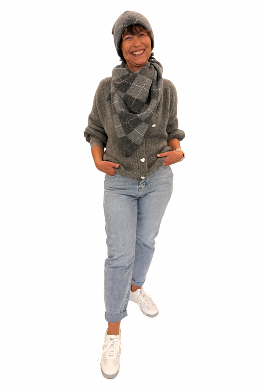 Cardigan "Heart and Happy" grau, Gr. 36-42