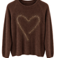 Pullover Heart schokobraun, Gr. 34-40