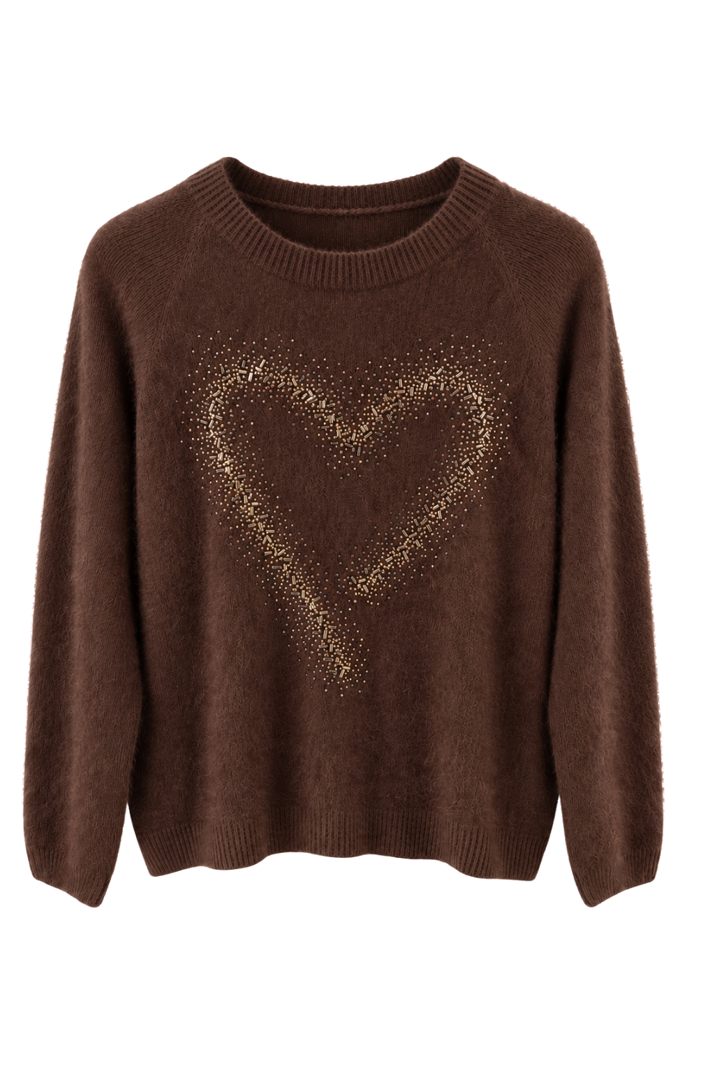 Pullover Heart schokobraun, Gr. 34-40