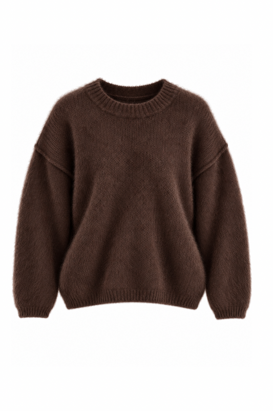 ALVA  Alpaka Pullover schokobraun, Gr. 34-38