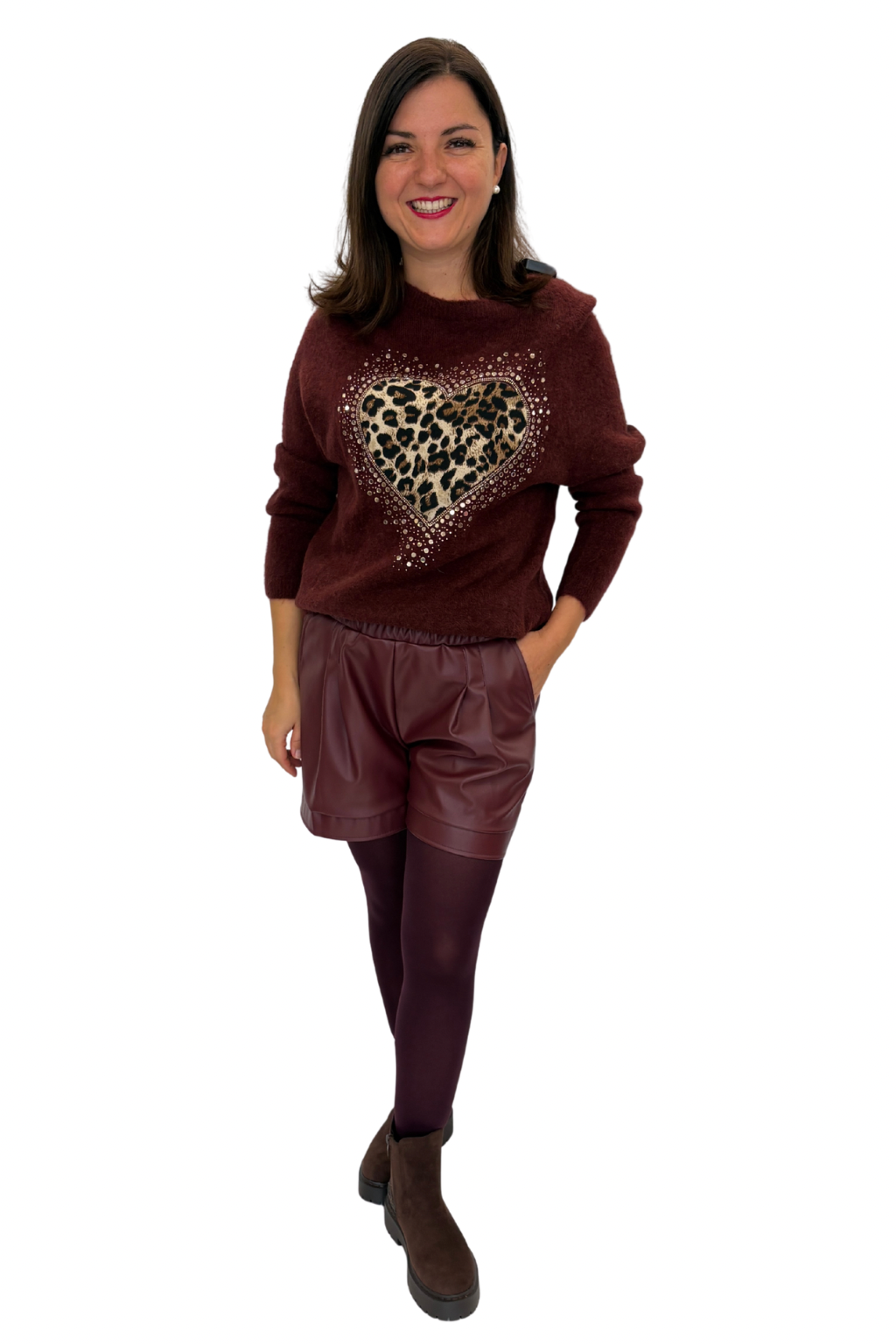 Leo Pullover "Wild Heart" bordeaux, Gr. 34-40