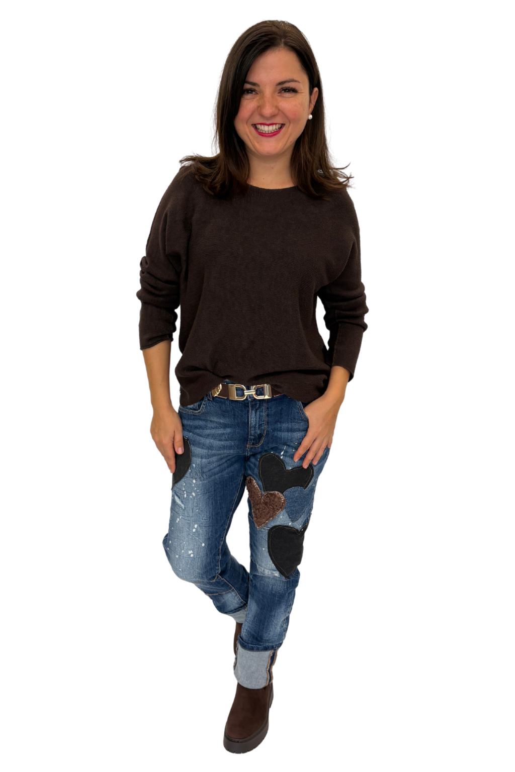 Basic Pullover schokobraun, Gr. 36-42