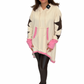 Oversize Hoodie „Pink Star“  beige, Gr. 38-44