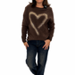 Pullover Heart schokobraun, Gr. 34-40
