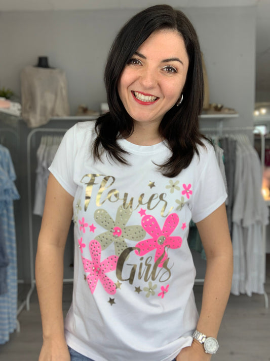 T-Shirt "Flower Girls" pink