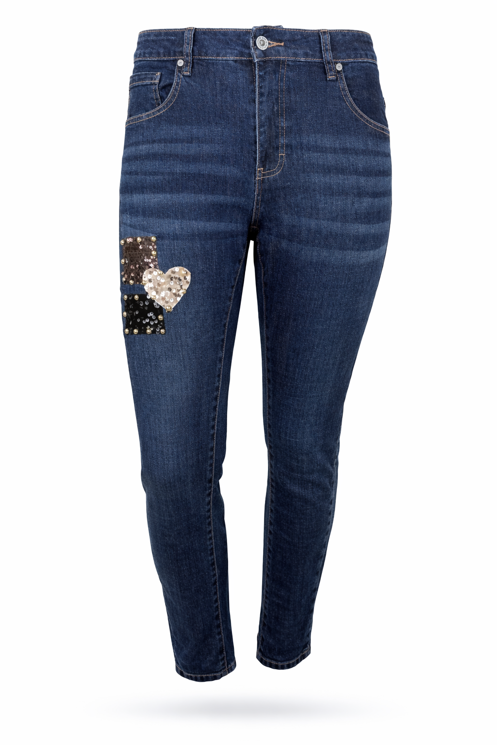 Jeans Heart & Sparkle mit funkelnden Pailletten, Gr. 38-42