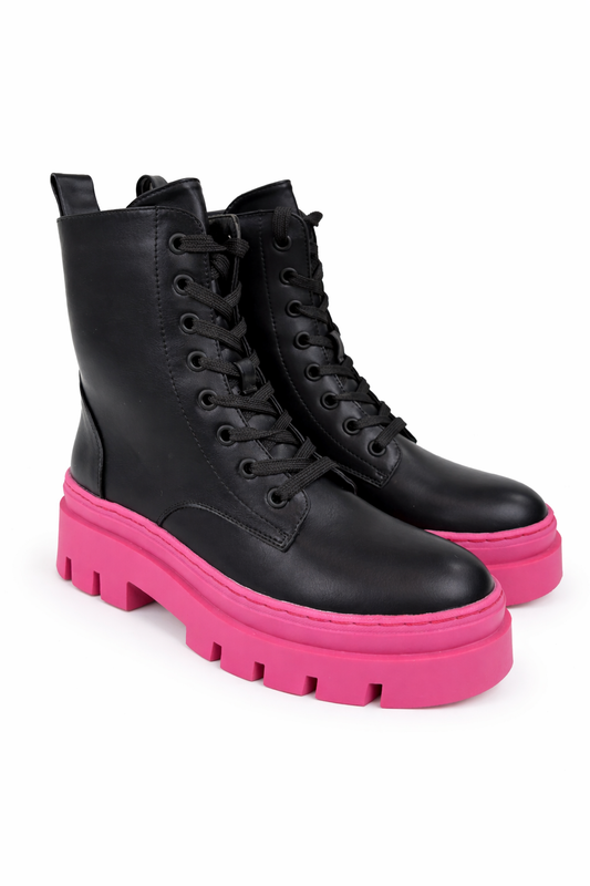 Boot schwarz/pink, Gr. 37-41