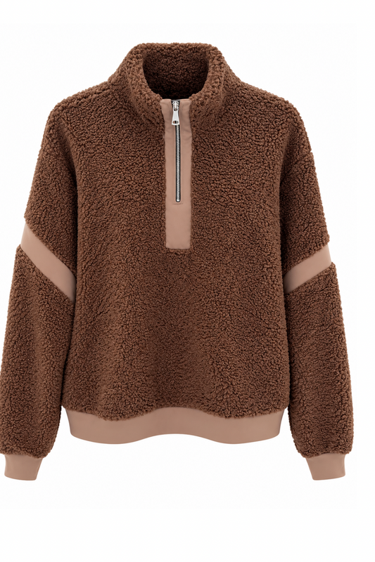 Kuschelpullover "Teddy Love" schokobraun, Gr. 36-42