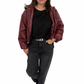 Cropped Jacke Lederoptik bordeaux, Gr. 34-42