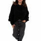 Kuschliger Kapuzen Pullover schwarz, Gr. 36-42
