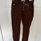 Karostar Button Jeans – schokobraun, Gr. 36-44