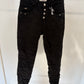 Karostar Button Jeans – schwarz, Gr. 36-44