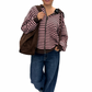 Streifenjacke Lola mit Kapuze rosa/braun, Gr. 36-44