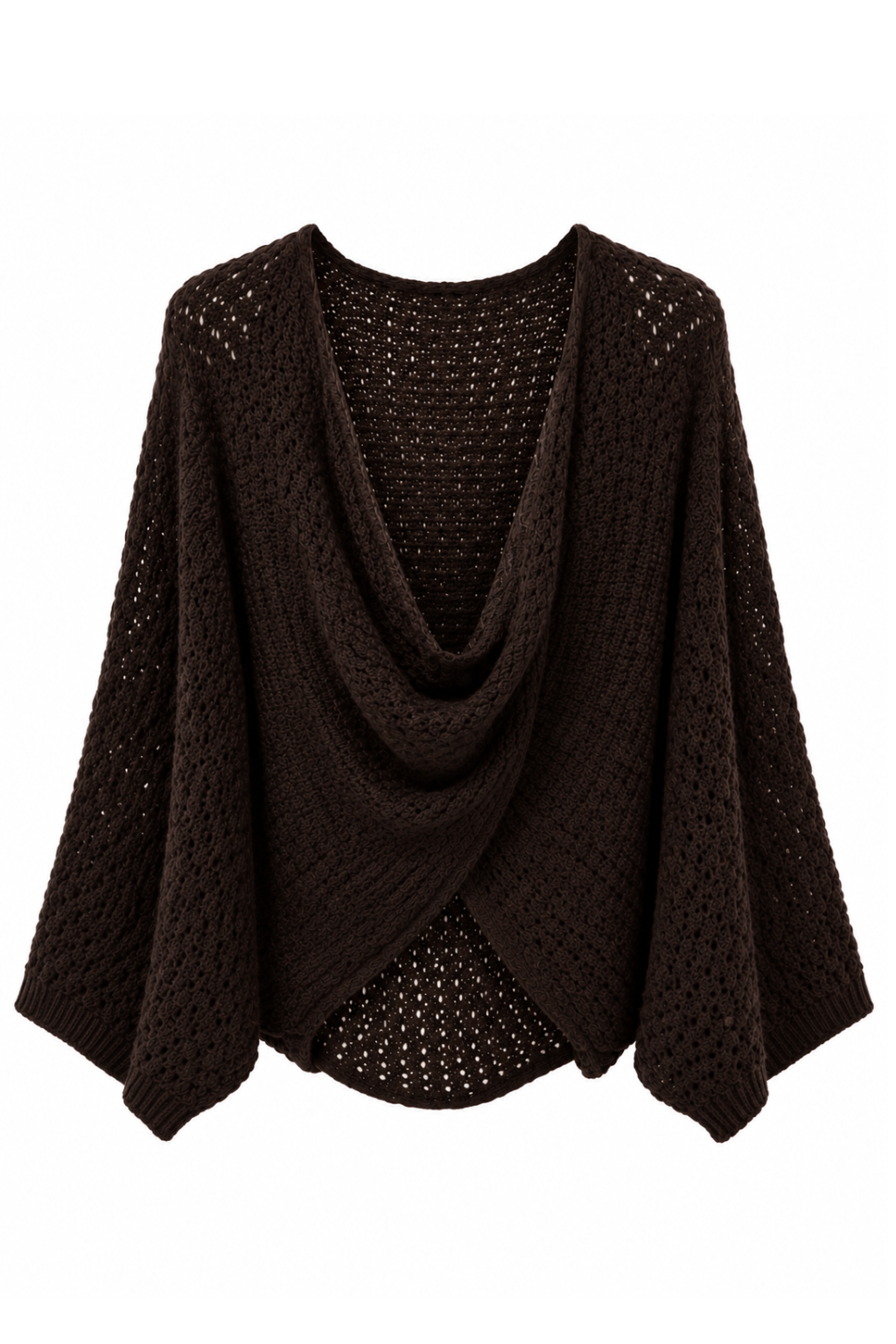 Strick-Wickelpullover schokobraun, Gr. 34-42