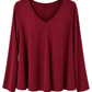 Longsleeve „Lina“ mit V-Ausschnitt bordeaux, Gr. 36-42