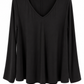 Longsleeve „Lina“ mit V-Ausschnitt schwarz, Gr. 36-42