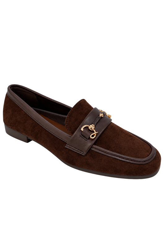 Milano Loafer – mit goldenen Detail braun, Gr. 36-41